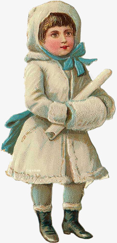 雪地女孩素材