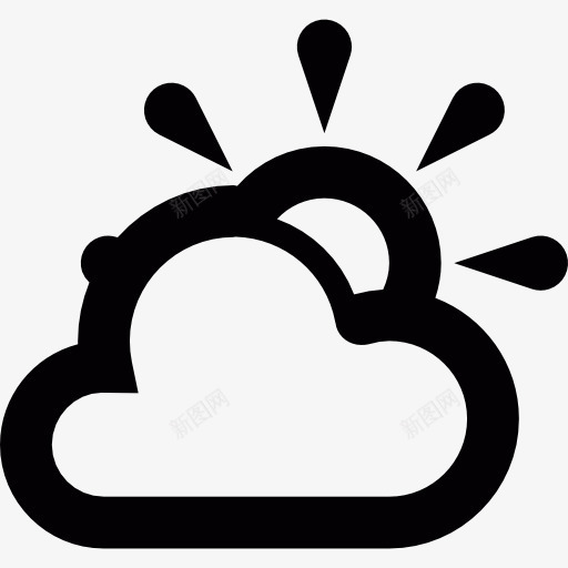 多云的图标png_新图网 https://ixintu.com 云 天气 部分太阳 阳光充足
