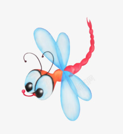 卡通绘画可爱的蜻蜓素材