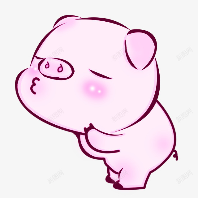 粉色卡通小猪装饰图案png免抠素材_新图网 https://ixintu.com 免抠PNG 卡通 小猪 粉色 装饰图案