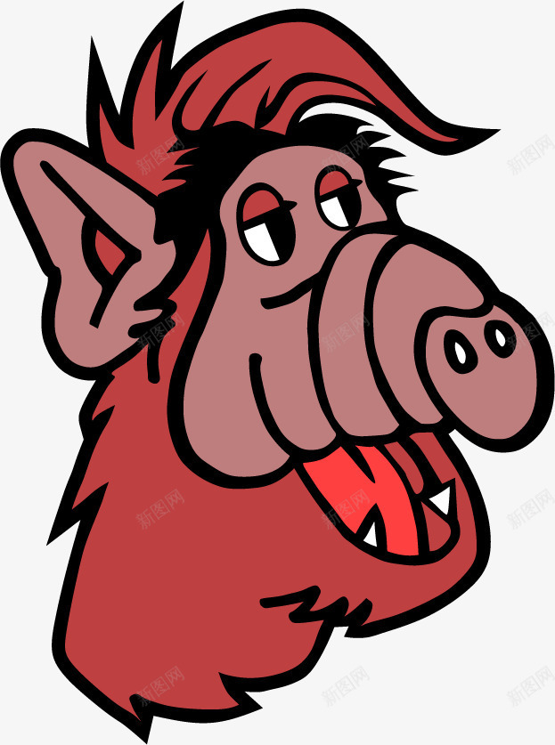 红色猪头可爱png免抠素材_新图网 https://ixintu.com 可爱猪头 猪头可爱 矢量可爱小猪 红色猪头 红色猪头矢量
