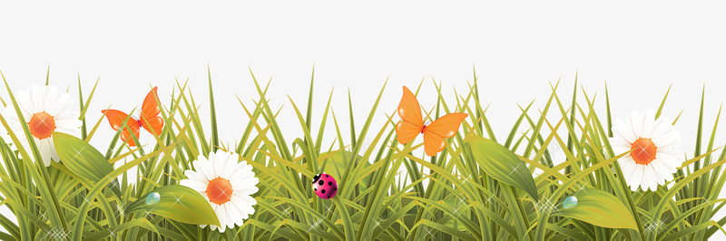 手绘美丽的花昆虫和蝴蝶psd免抠素材_新图网 https://ixintu.com 手绘图片 昆虫 橘色的蝴蝶 盛开的花