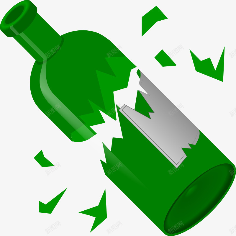 摔碎的绿色的酒瓶png免抠素材_新图网 https://ixintu.com 摔碎的 瓶子 绿色 酒瓶
