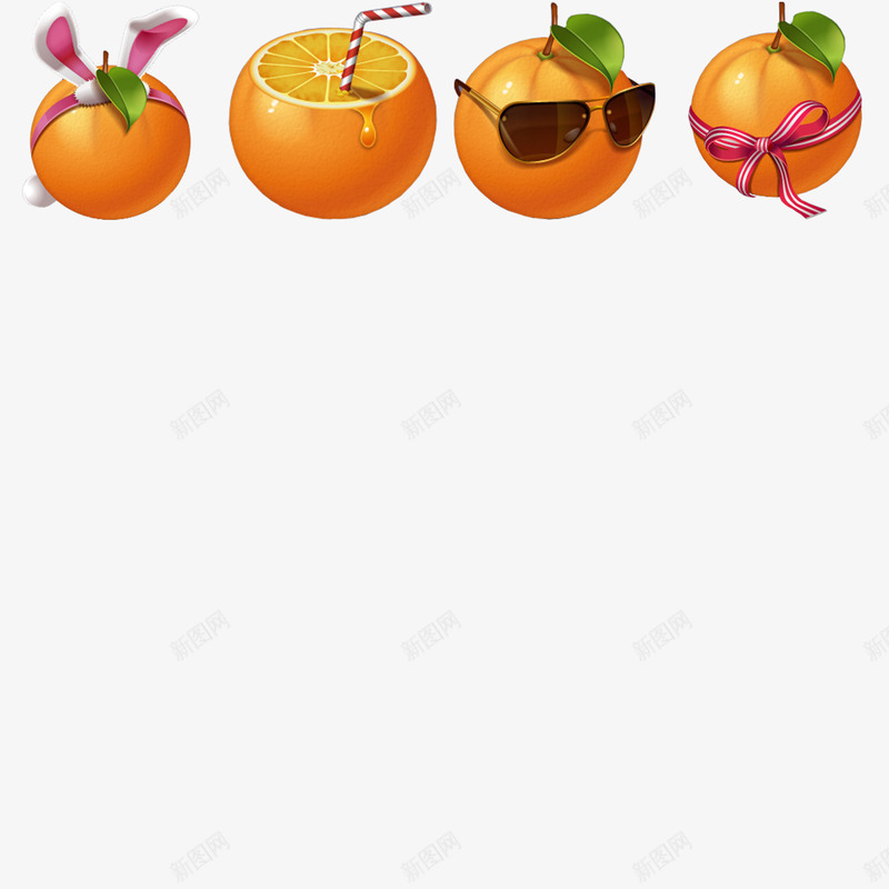帅气的橙子png免抠素材_新图网 https://ixintu.com 戴眼镜 橘色 橙子 水果