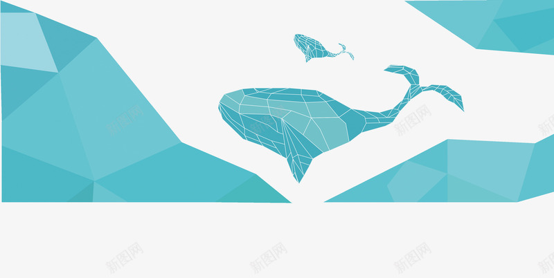 鲸鱼矢量图ai免抠素材_新图网 https://ixintu.com 冰山 大海 大海鲸鱼 模型 矢量图 蓝色鲸鱼