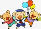 猪八戒卡通三只小猪高清图片