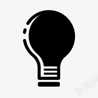 黑色手绘灯泡标志智能硬件图标图标