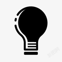 智能硬件黑色手绘灯泡标志智能硬件图标高清图片