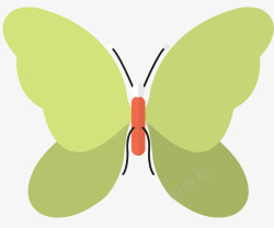浅绿色卡通蝴蝶矢量图素材