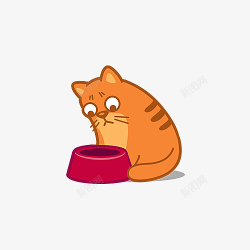 饥饿的猫咪png免抠素材_新图网 https://ixintu.com png图形 png装饰 动物 卡通 手绘 猫咪 装饰