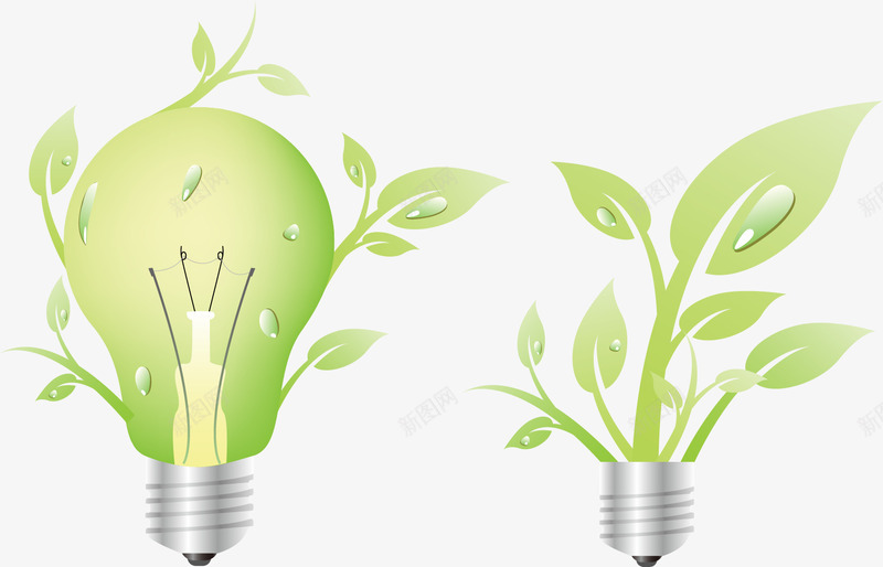 灯泡创意植物元素png免抠素材_新图网 https://ixintu.com 元素 创意灯泡 植物矢量 灯泡 矢量创意