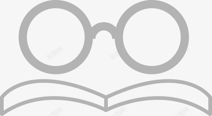 灰色眼镜书本亲子阅读图标矢量图图标