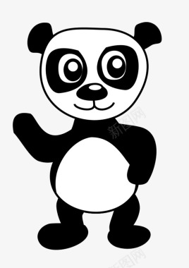 黑白熊猫图标图标