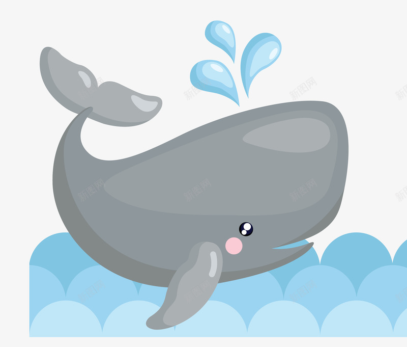 大海鲸鱼矢量图eps免抠素材_新图网 https://ixintu.com 动物 卡通素材 大海 矢量素材 鲸鱼 矢量图