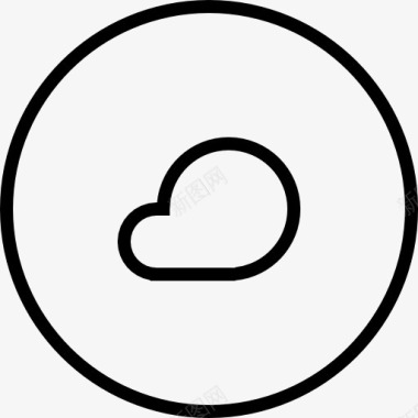 云的形状在概述圆形按钮图标图标