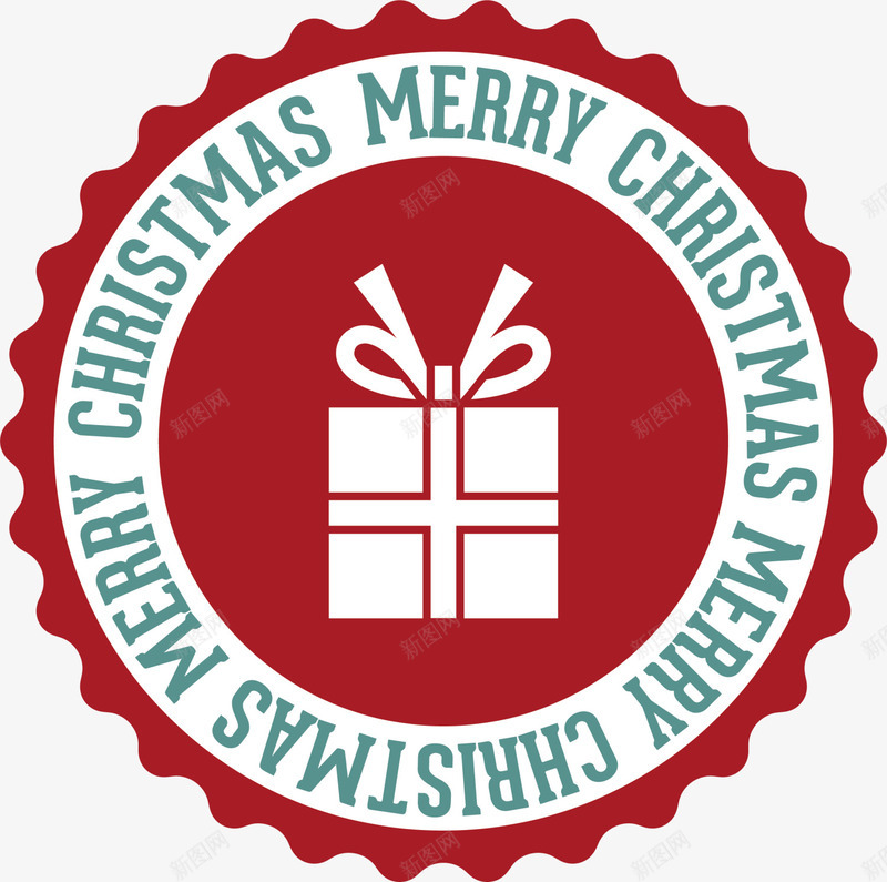 红色圣诞礼物标志png免抠素材_新图网 https://ixintu.com 圣诞快乐 圣诞礼物 圣诞节 红色标志 节日徽章 装饰图案