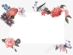 花朵围绕的文案背景框素材