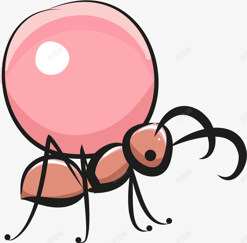 粉色卡通蚂蚁png免抠素材_新图网 https://ixintu.com 免抠PNG 卡通 昆虫 粉色 虫子 蚂蚁 装饰图案