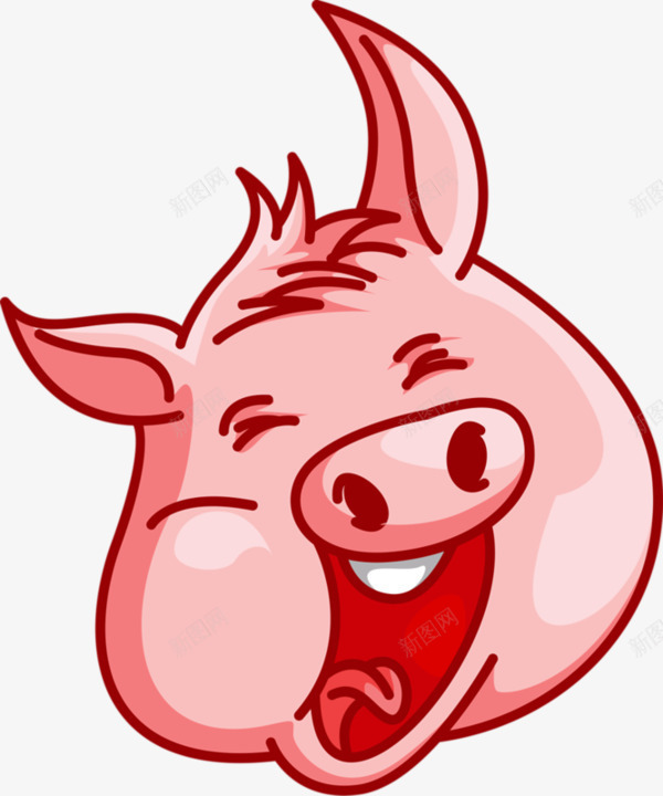 大笑的小猪png免抠素材_新图网 https://ixintu.com 卡通 大笑 小猪 手绘