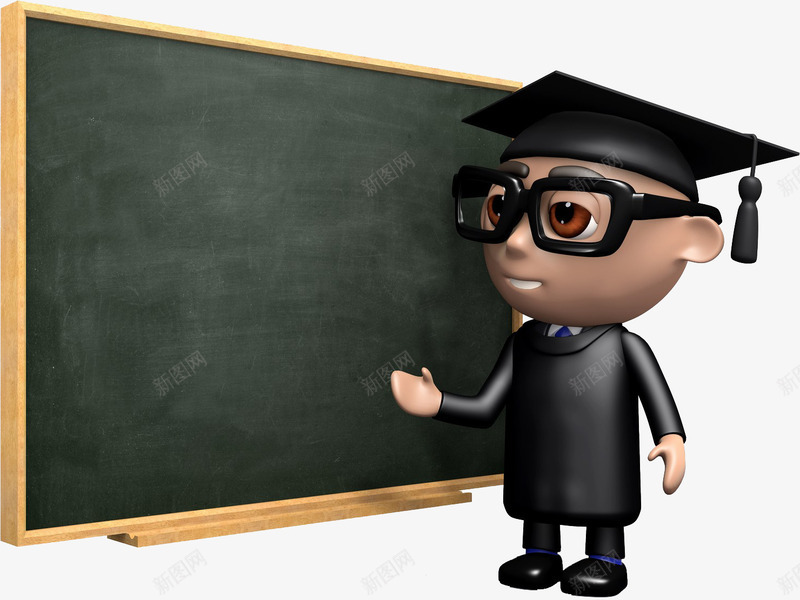 在黑板前讲课的小人png免抠素材_新图网 https://ixintu.com 小人偶 老师 讲课 黑板