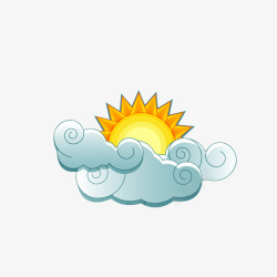 多云符号卡通可爱多云气象标志高清图片