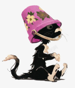 被浇湿的猫素材