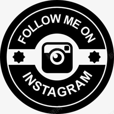 跟随我的Instagram复古徽章图标图标