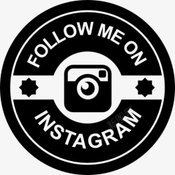 跟随社会的徽章跟随我的Instagram复古徽章图标高清图片