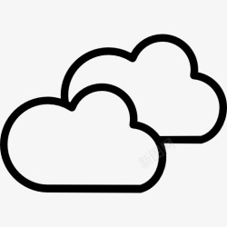 多云符号多云的天气符号轮廓两云图标高清图片