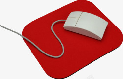 红色鼠标垫白色鼠标高清图片