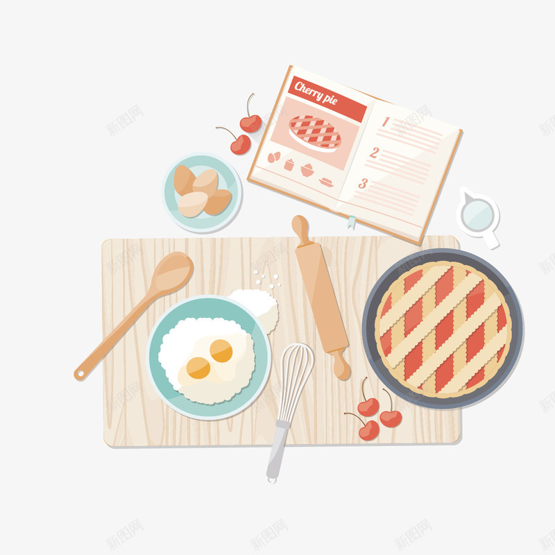 餐具和美食矢量图ai免抠素材_新图网 https://ixintu.com 勺子 披萨 盘子 鸡蛋 矢量图