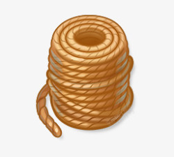 手绘米色缠绕堆着的绳子素材