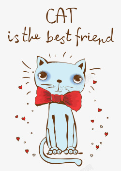 漂亮的领结戴红色领结的猫咪高清图片