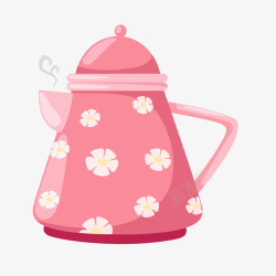 粉色茶壶可爱厨具餐具茶具矢量图高清图片