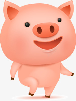 跳舞小猪粉色卡通小猪高清图片