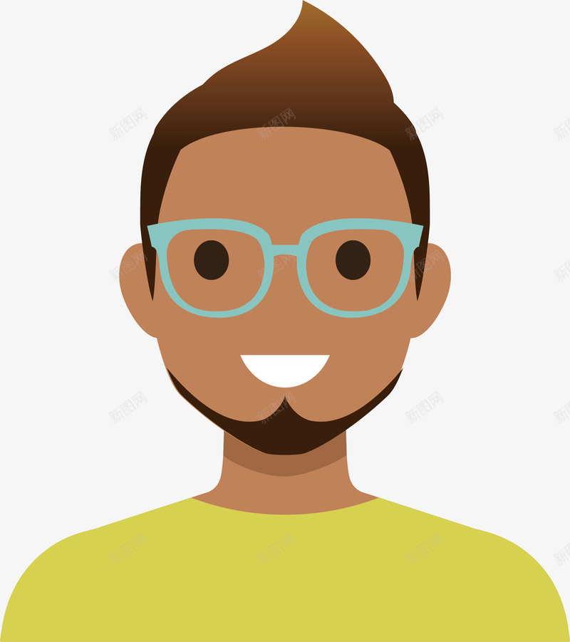 戴眼镜的人png免抠素材_新图网 https://ixintu.com 卡通 卡通面部 镜框 面部 面部模特 面部特写 面部表情
