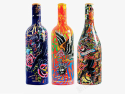 酒瓶涂鸦插画酒瓶瓶子高清图片