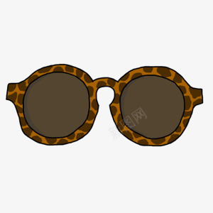 眼镜png免抠素材_新图网 https://ixintu.com 圆框眼镜 复古眼镜 眼镜 豹纹