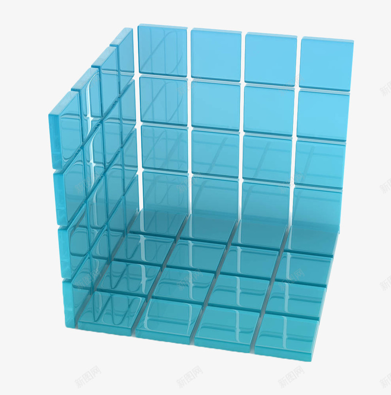 蓝色透明立体墙png免抠素材_新图网 https://ixintu.com 几何 几何线条 正方体 正方体线条 正方形 立体墙 线条 蓝色 透明