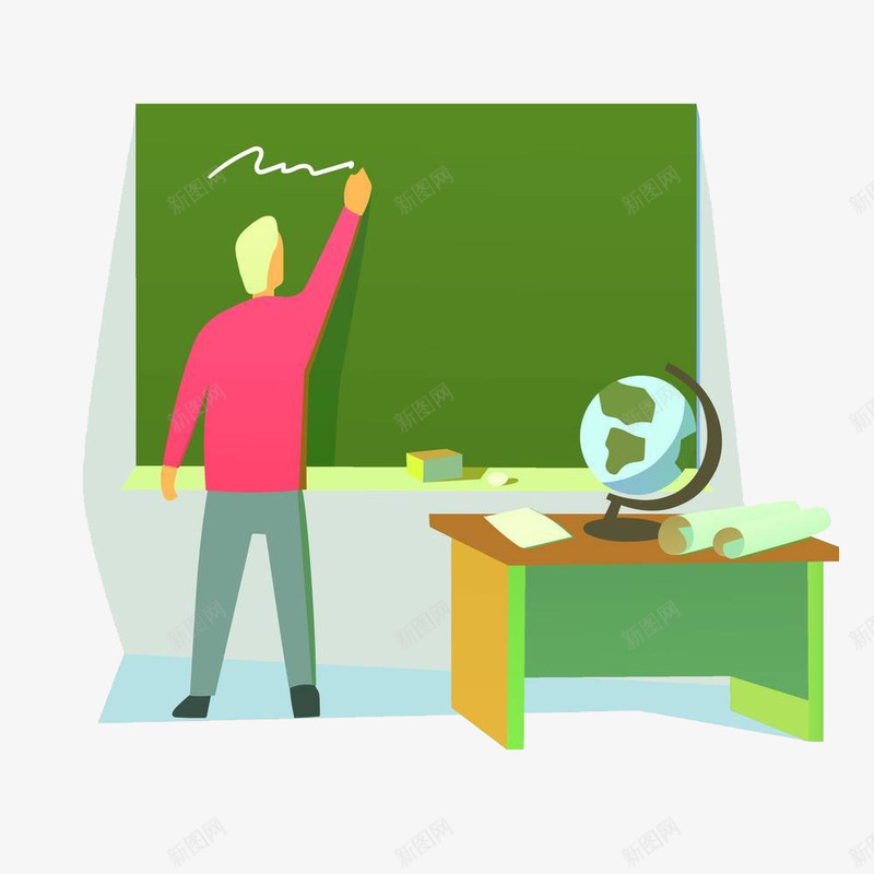 老师讲课png免抠素材_新图网 https://ixintu.com 卡通手绘 听讲 学习 教学 讲台 讲解 讲说 讲课