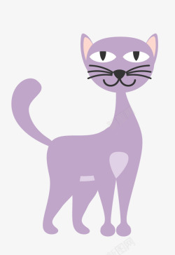 卡通紫色猫咪素材