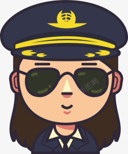 卡通戴眼镜的女警察素材