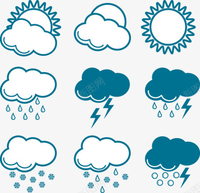 不同天气预报图标图标
