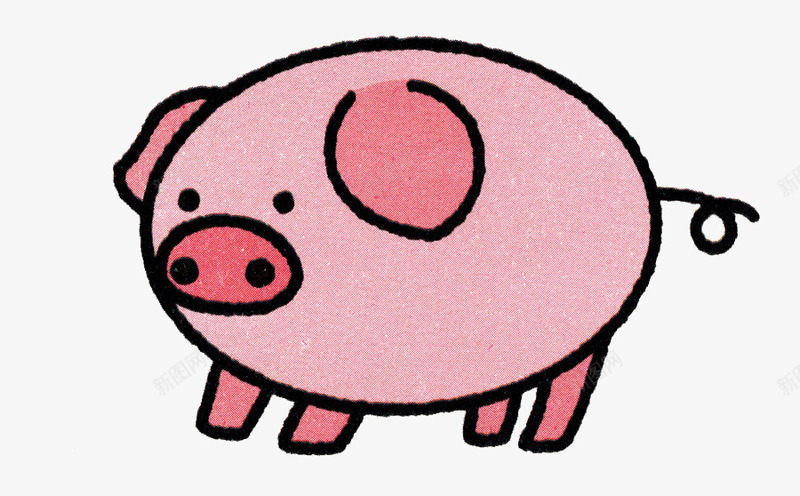手绘粉色小猪png免抠素材_新图网 https://ixintu.com 小猪素材 手绘卡通 粉色