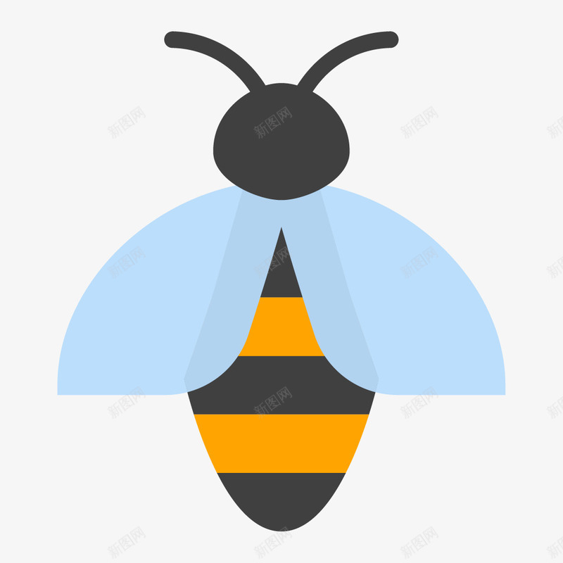 一只蜜蜂png免抠素材_新图网 https://ixintu.com 小动物 昆虫 橙黑纹身躯 蓝色蝴蝶 蜜蜂 黑色触角