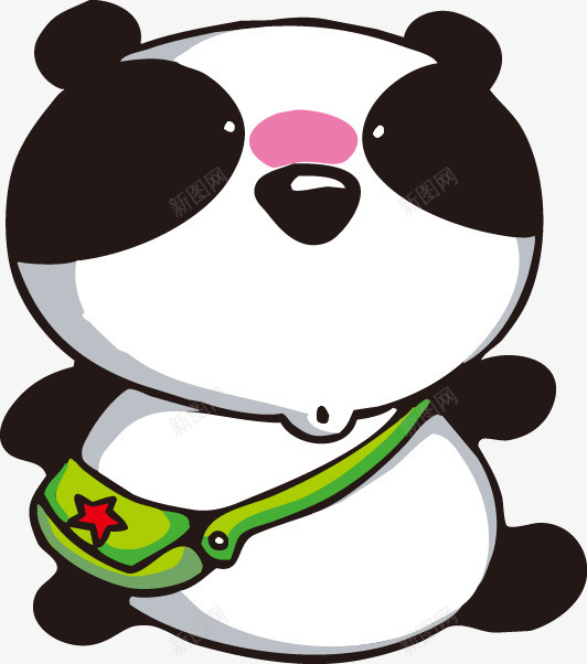 卡通动物熊猫png免抠素材_新图网 https://ixintu.com 儿童画 卡通动物 插图