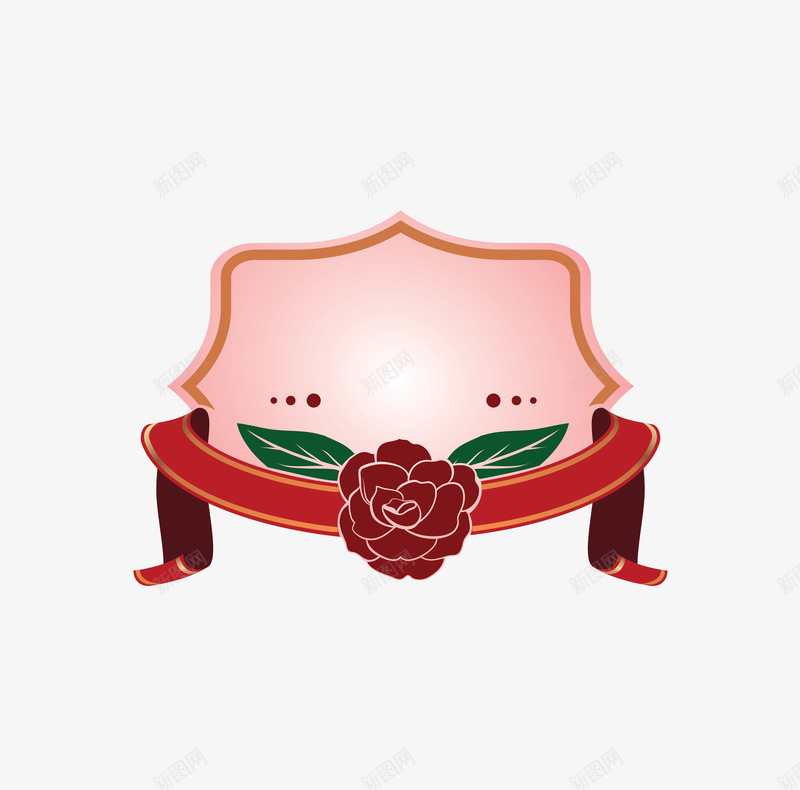 正红色蔷薇标志图标png_新图网 https://ixintu.com 复古花蔷薇 山茶花 徽章 手绘花 标志 标识设计 玫瑰花 红色花 蔷薇