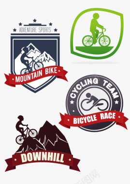 自行车logo徽章矢量图图标图标