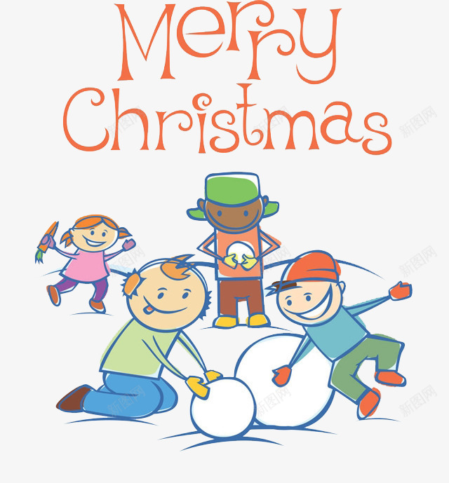 卡通雪地里打雪仗的孩子png免抠素材_新图网 https://ixintu.com 卡通 圣诞节文字 打雪仗的孩子 玩耍的孩子 雪地里 雪球