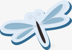 长臂对称的浅蓝色长臂蜻蜓矢量图高清图片